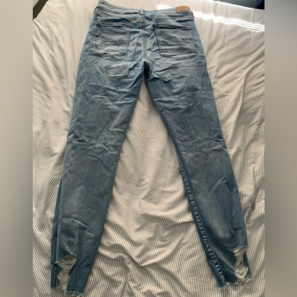 American Eagle Distressed Ripped High Rise Jegging Skinny Jeans - Picture 3 of 5